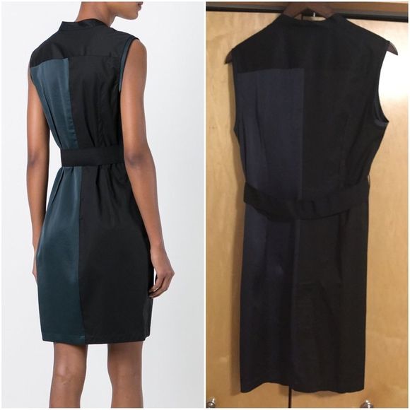 - DKNY Twisted Front Shirt Dress 392 VETIVER - Picture 3 of 8